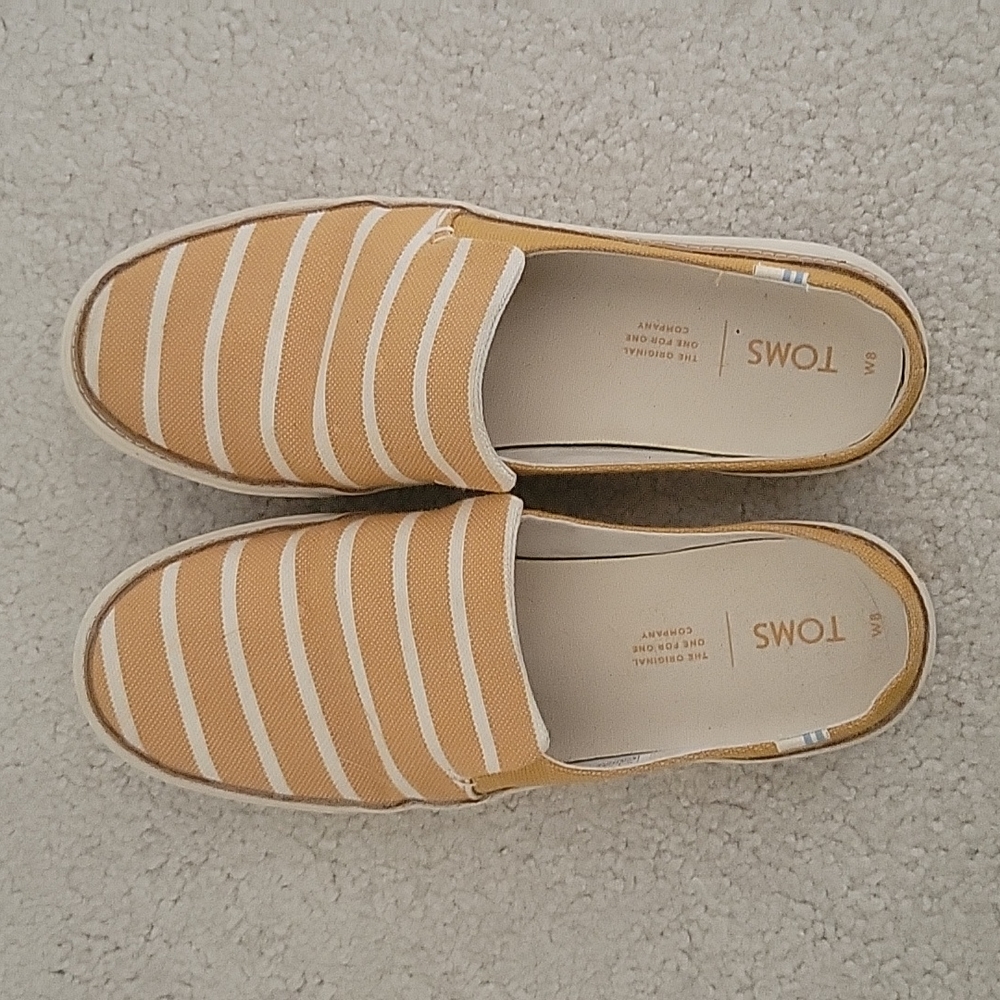 Toms canvas shoes yellow stripes